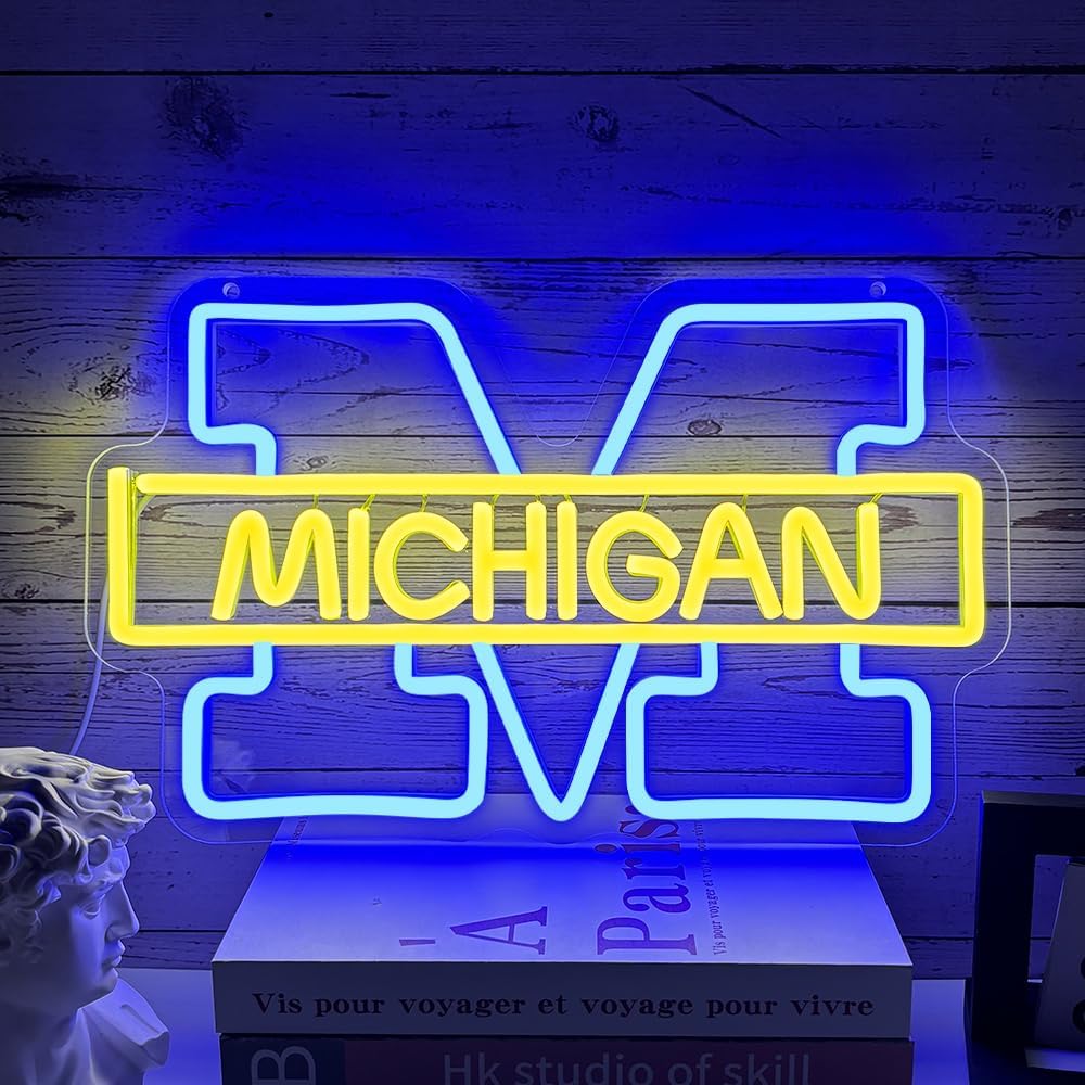 Michigan University Neon Sign for Bedroom and Man Cave Decor