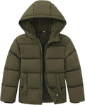 Kids Boys Winter Puffer Jacket - Windproof Hooded Parka