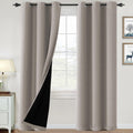 Blackout Curtains 84 in Length Warm Taupe - 2 Panels, 100% Light Block
