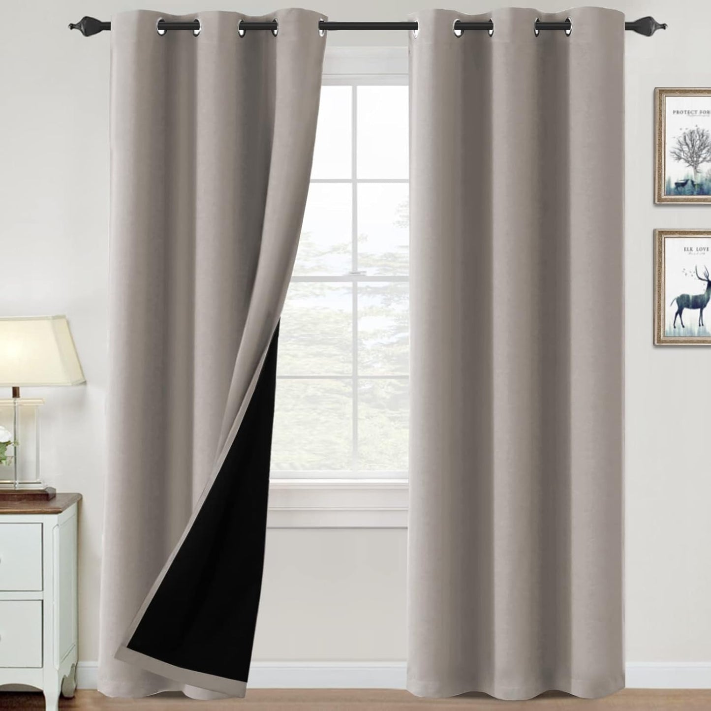 H.VERSAILTEX 100% Blackout Curtains for Bedroom and Living Room