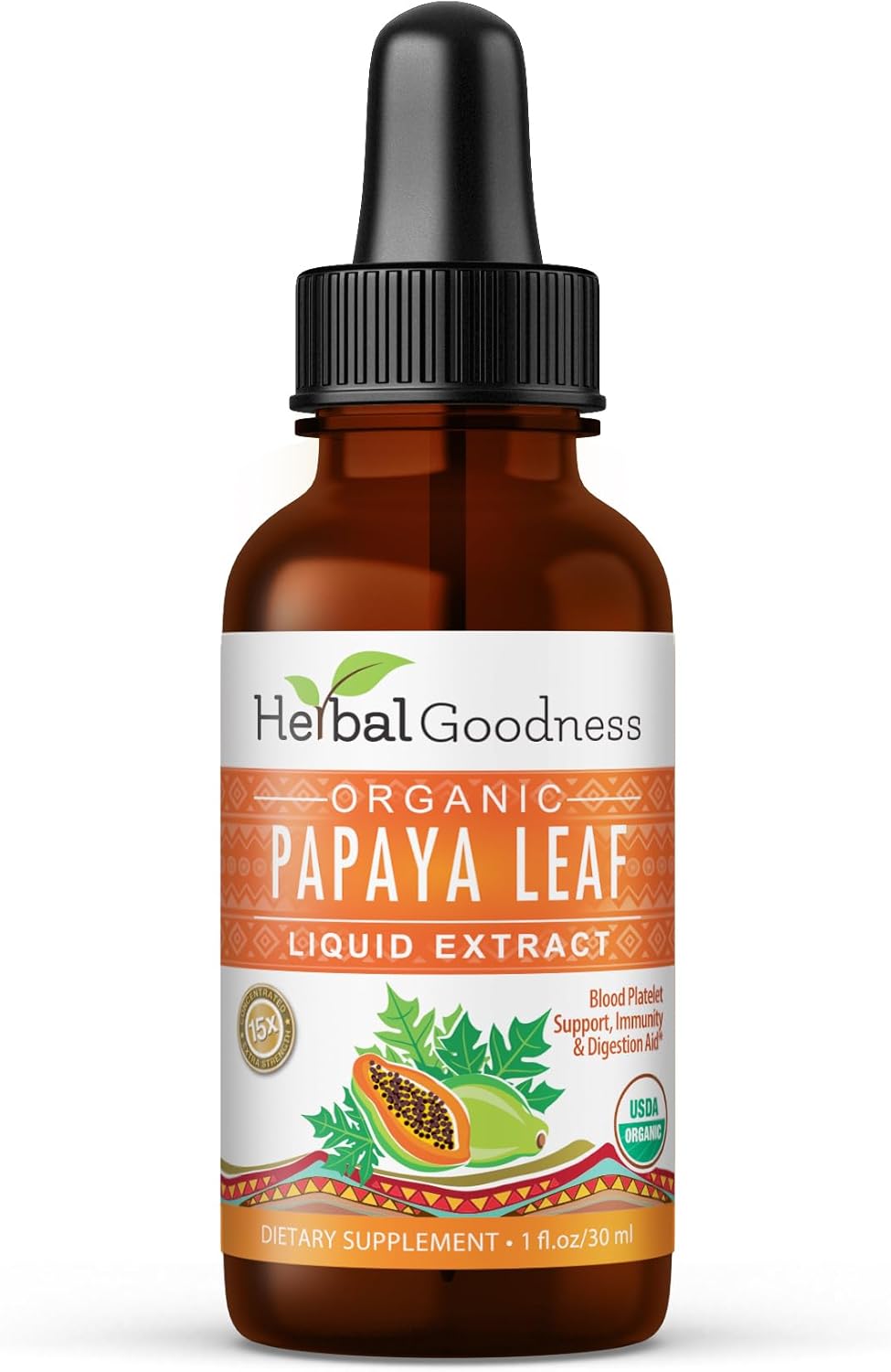 Organic Papaya Leaf Extract Tincture for Immune and Digestive Health