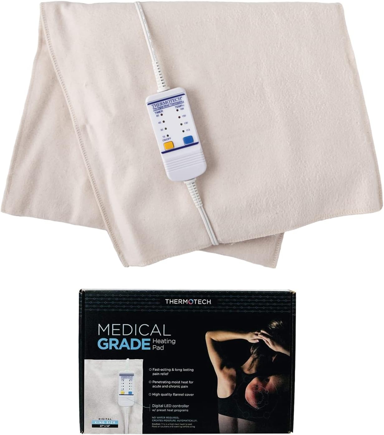 Medical Grade Heating Pad for Back Pain and Cramps Relief