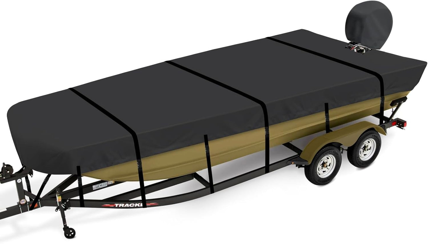 Heavy Duty Waterproof Jon Boat Cover 14 ft with Motor Cover