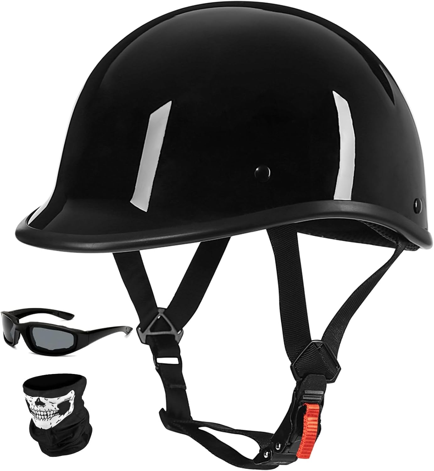 Vintage Motorcycle Half Helmet - Lightweight Open-Face DOT Approved