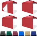 SideWalls for 10x10 Pop up Canopy Frame 3 Pack + Door - Red SunWall