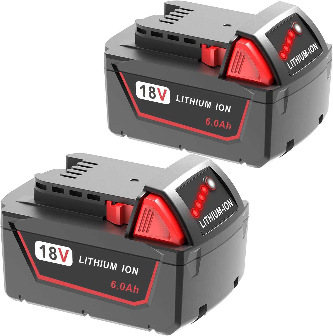 2pack 6.0Ah 18v Battery Replacement for Milwaukee M18 Tools