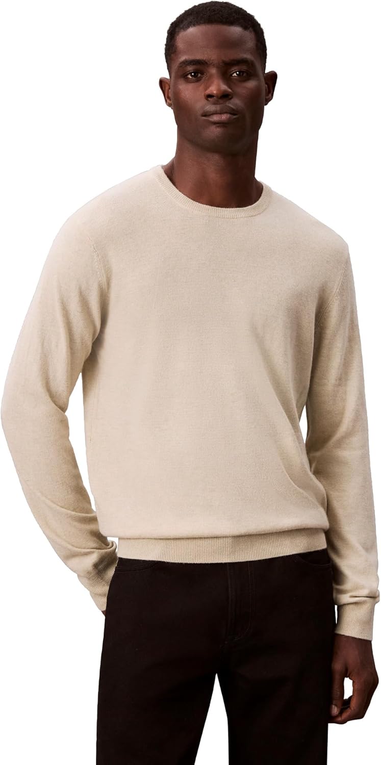 Calvin Klein Mens Wool Blend Crewneck Sweater for All Occasions