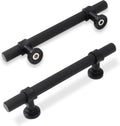 10 Pack 3-3/4 in Knurled Matte Black Cabinet Pulls - Solid Hardware