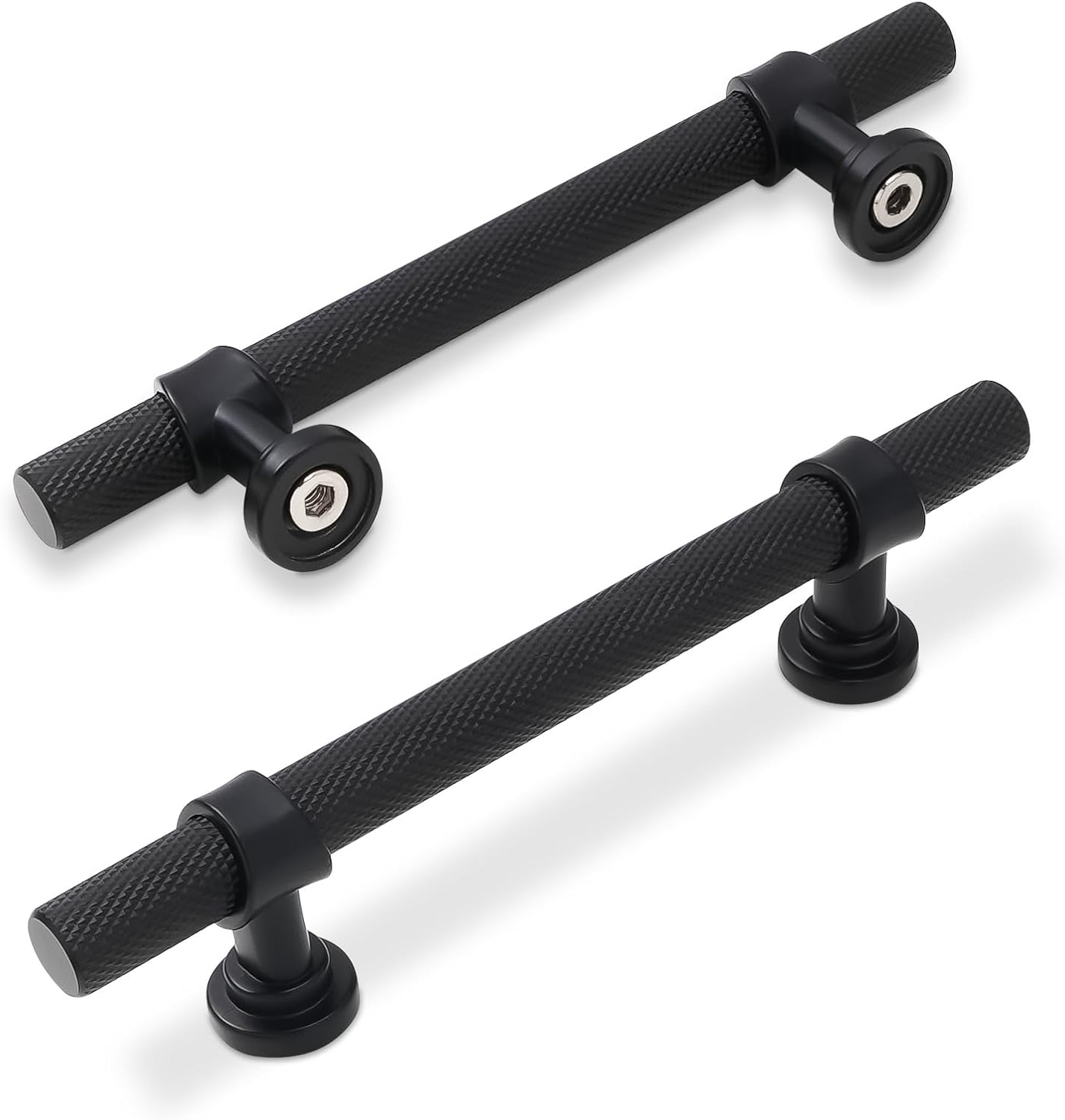 10 Pack 3-3/4 Inch Matte Black Cabinet Pulls for Modern Homes