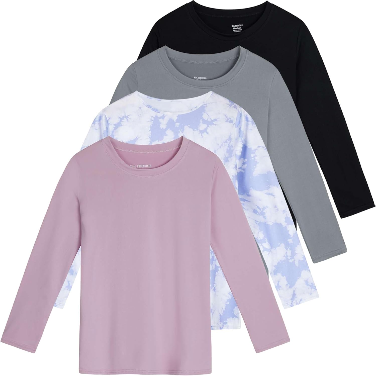 Stylish Girls Dry-Fit Long Sleeve Active Crew Neck T-Shirts