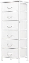 White Tall Dresser with 6 Drawers for Small Spaces - Closet Storage