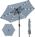 7.5ft Solar Patio Umbrella Breeze Blue - LED Lighted Shade