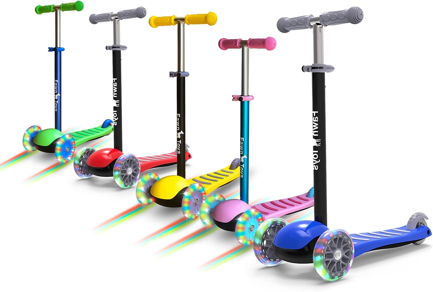 3-Wheel Junior Kick Scooter with Flashing Wheels for Kids