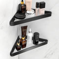 VOLPONE Bathroom Corner Glass Shelf 2-Tier - Space-Saving Shower