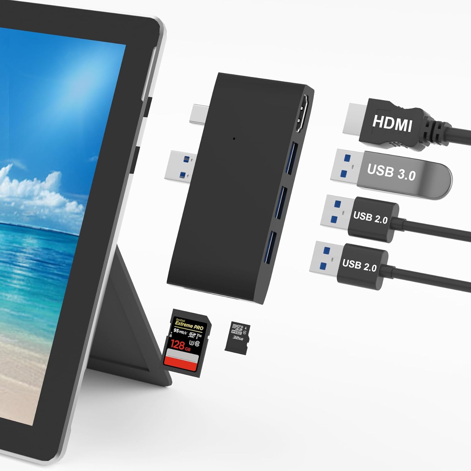 Ultimate Surface Pro Docking Hub - 4K HDMI + USB Ports!
