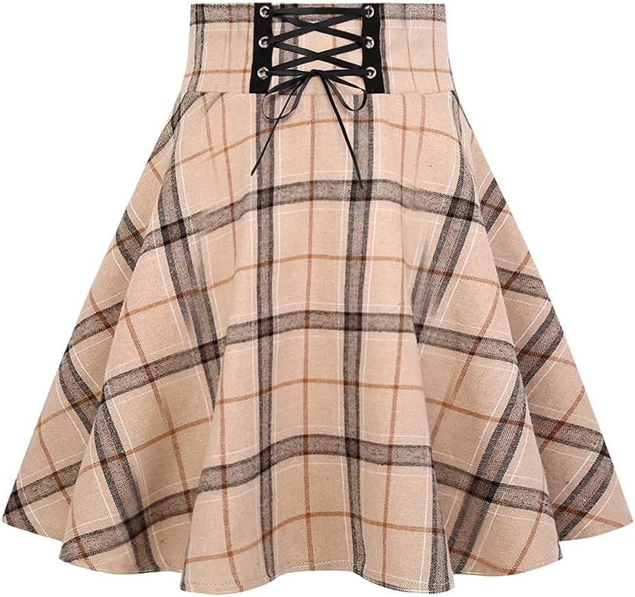 Gothic Plaid Mini Skirts for Women - High Waist Fashion Style