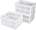 3-Pack Plastic Collapsible Storage Crates 30L - Space Saving Foldable