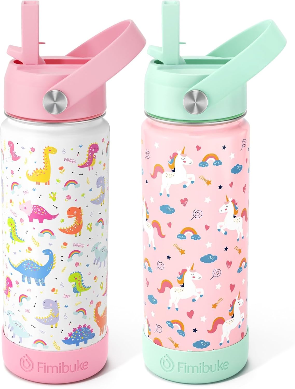 Fimibuke Kids Insulated Water Bottle for School, 2 Pack