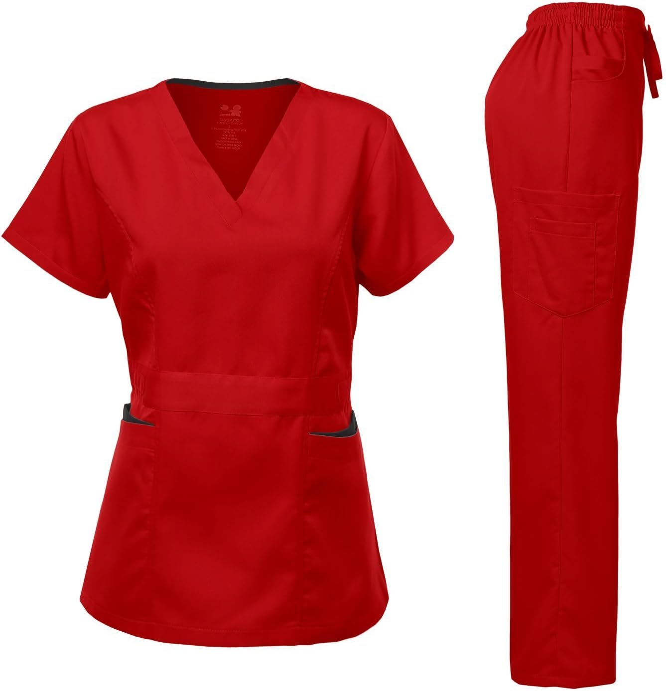 Ultra Soft Women's Scrubs Set with Contrast Pocket for Comfort