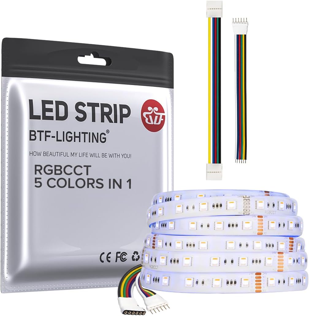 BTF-LIGHTING RGBCCT LED Strip Lights with Tunable Color Options