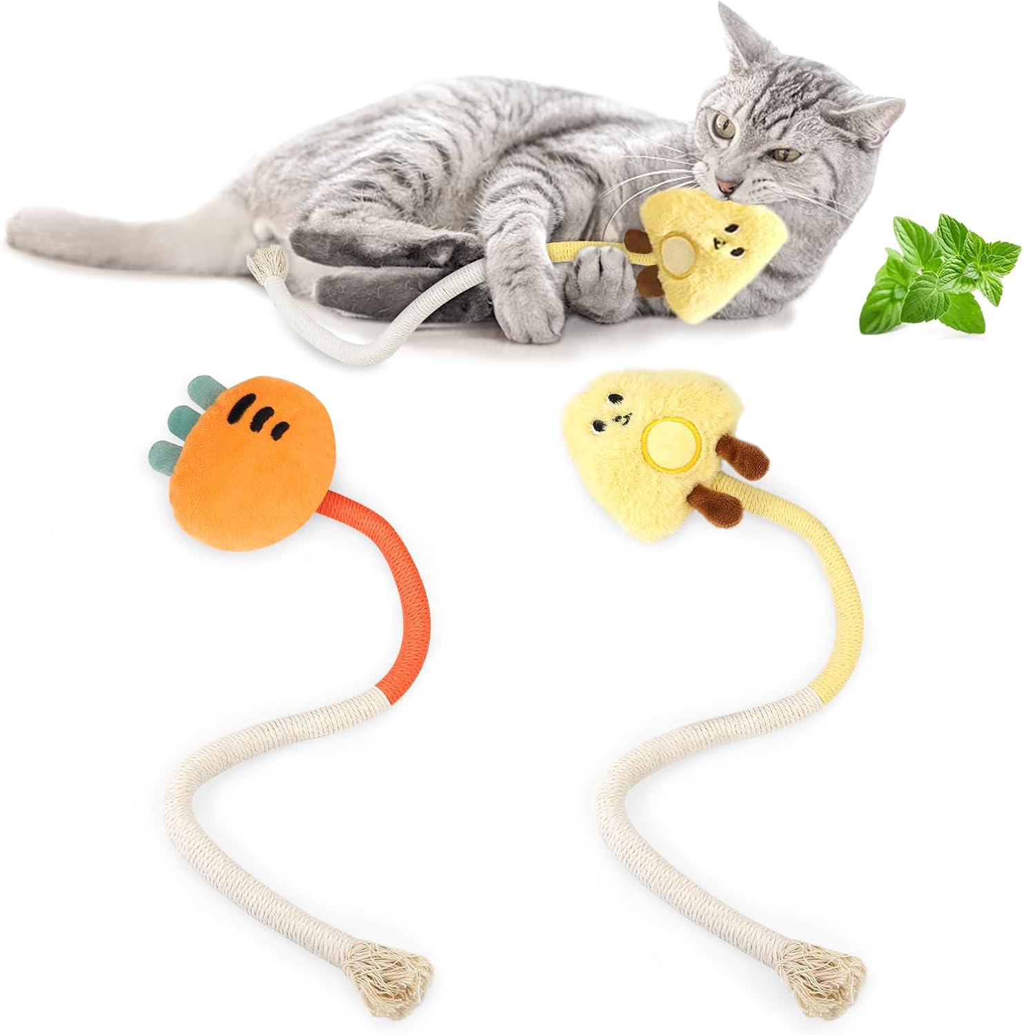 WONOWPA 2Pcs Catnip Chew Toys - Interactive Fun!