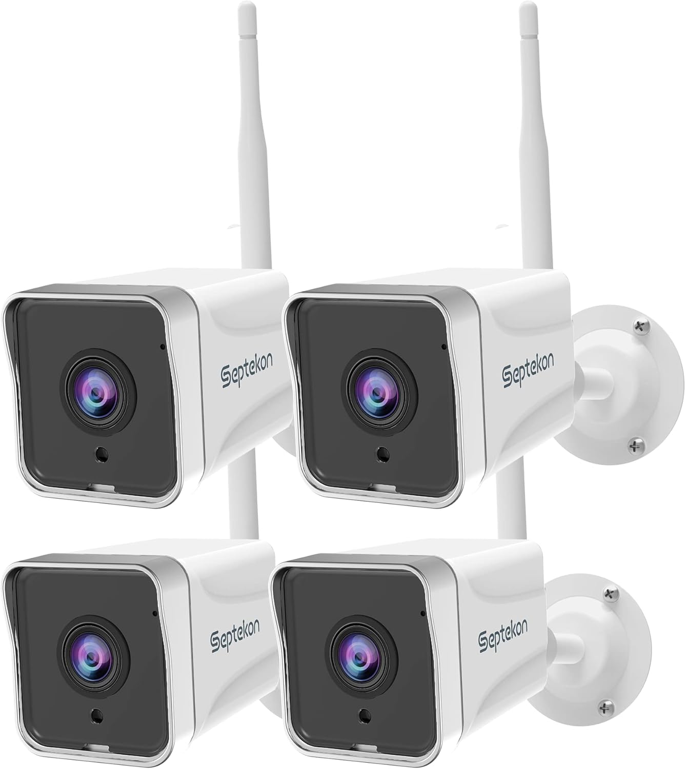 Septekon 4 Pack Outdoor Security Camera with Night Vision
