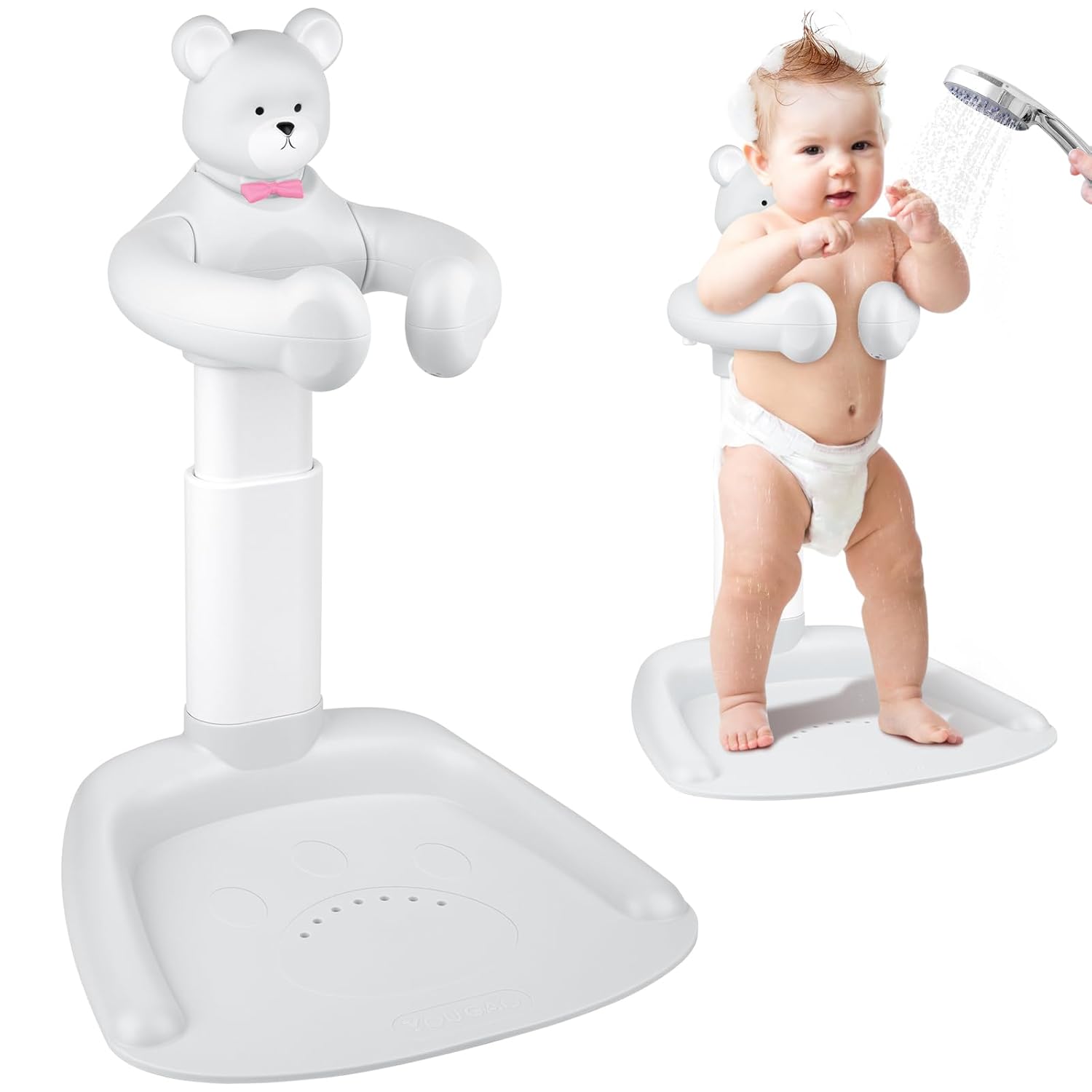 Anti-Slip Baby Shower Stand for Infants 8-36 Months - Grey