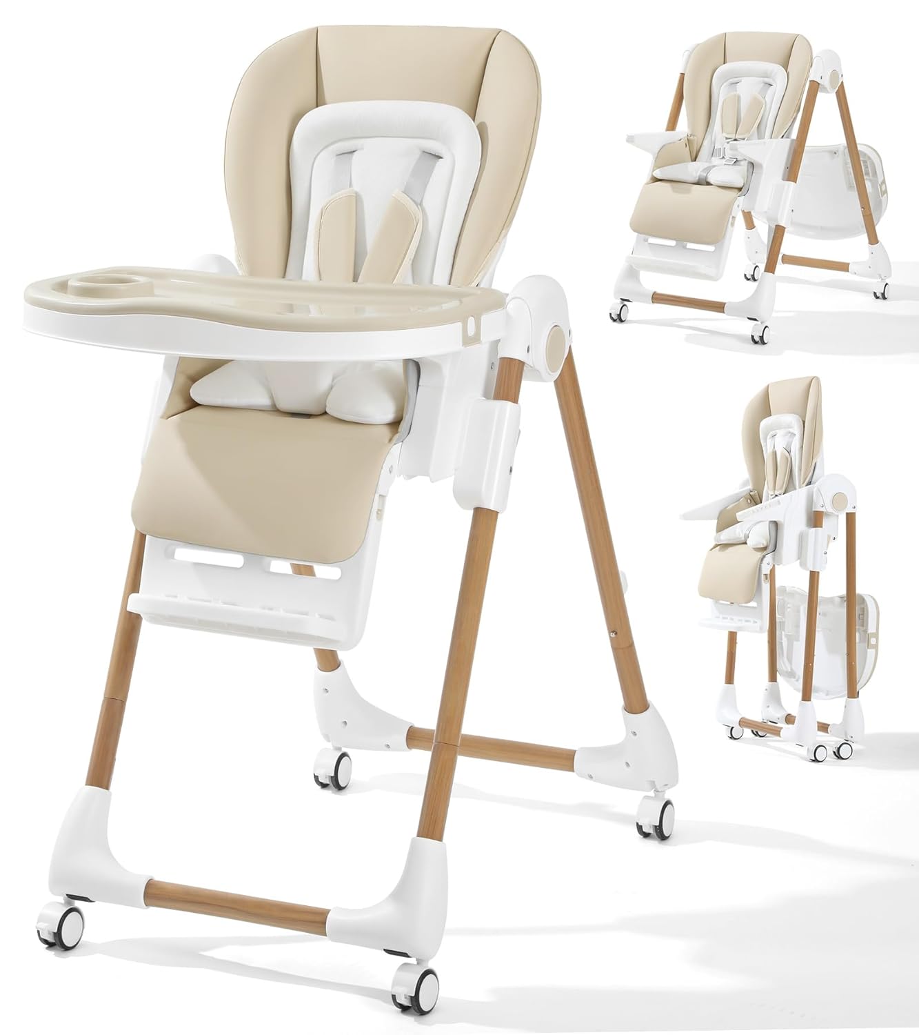 Mallify Foldable High Chair for Babies and Toddlers, 3-in-1