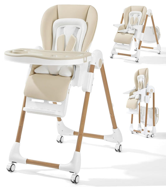 Mallify Foldable High Chair for Babies and Toddlers, 3-in-1