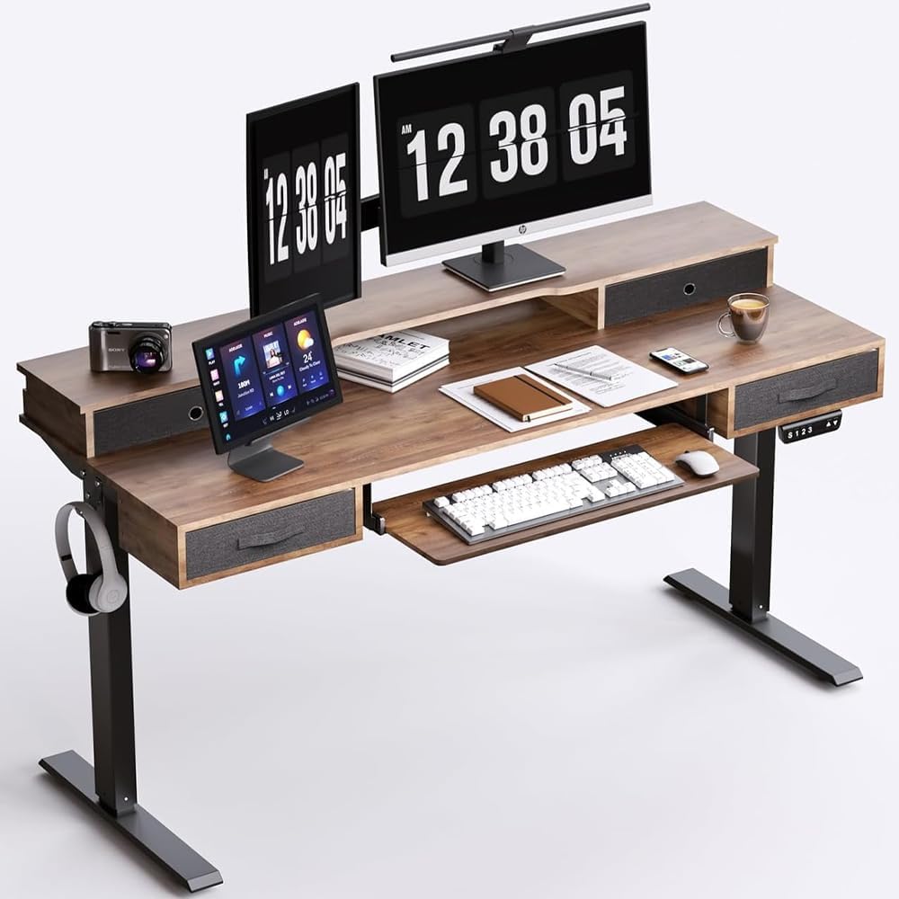 REGISDESK Adjustable Standing Desk with Storage