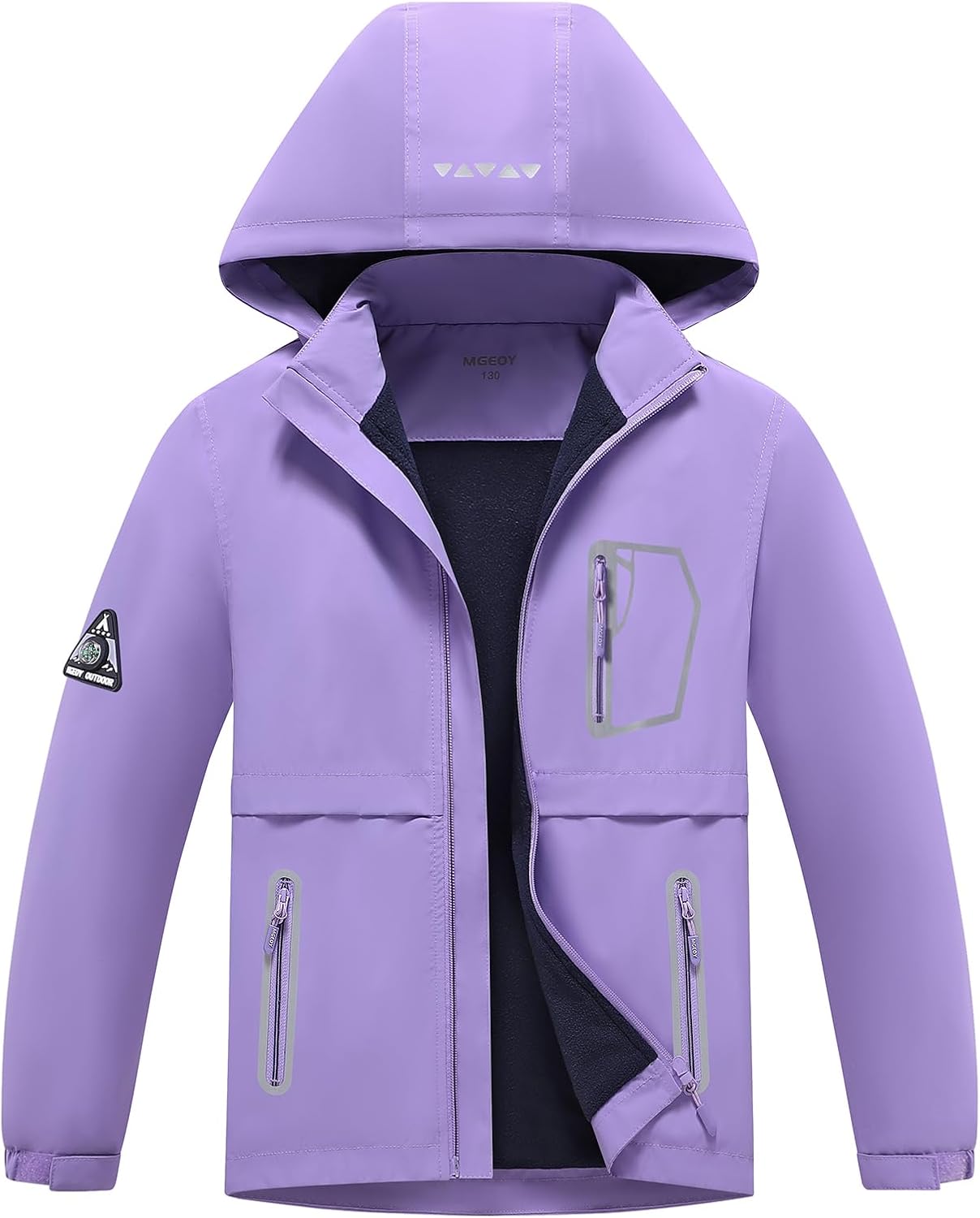 MGEOY Boys Girls Rain Jacket Lightweight Waterproof Hooded Coat