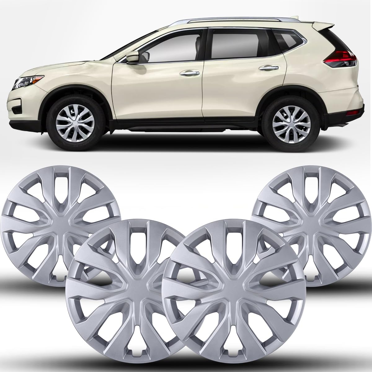 Winjet 17 Inch Hubcaps for 2014-2020 Nissan Rogue Wheels