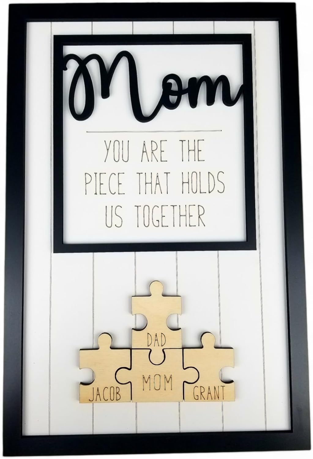 Personalized Mom Puzzle Sign with Custom Kids Names for Gifts