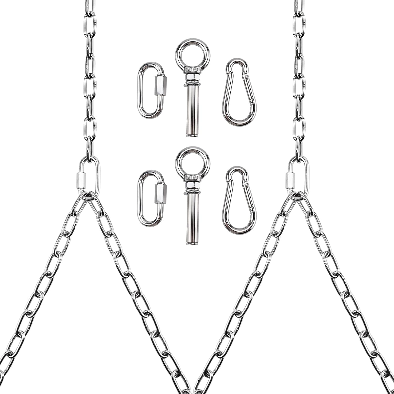 Yaeccc 2 Pack Stainless Steel Porch Swing Hanging Chain Kit