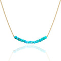 18K Gold Vermeil Turquoise Beaded 3-4mm Necklace for Women