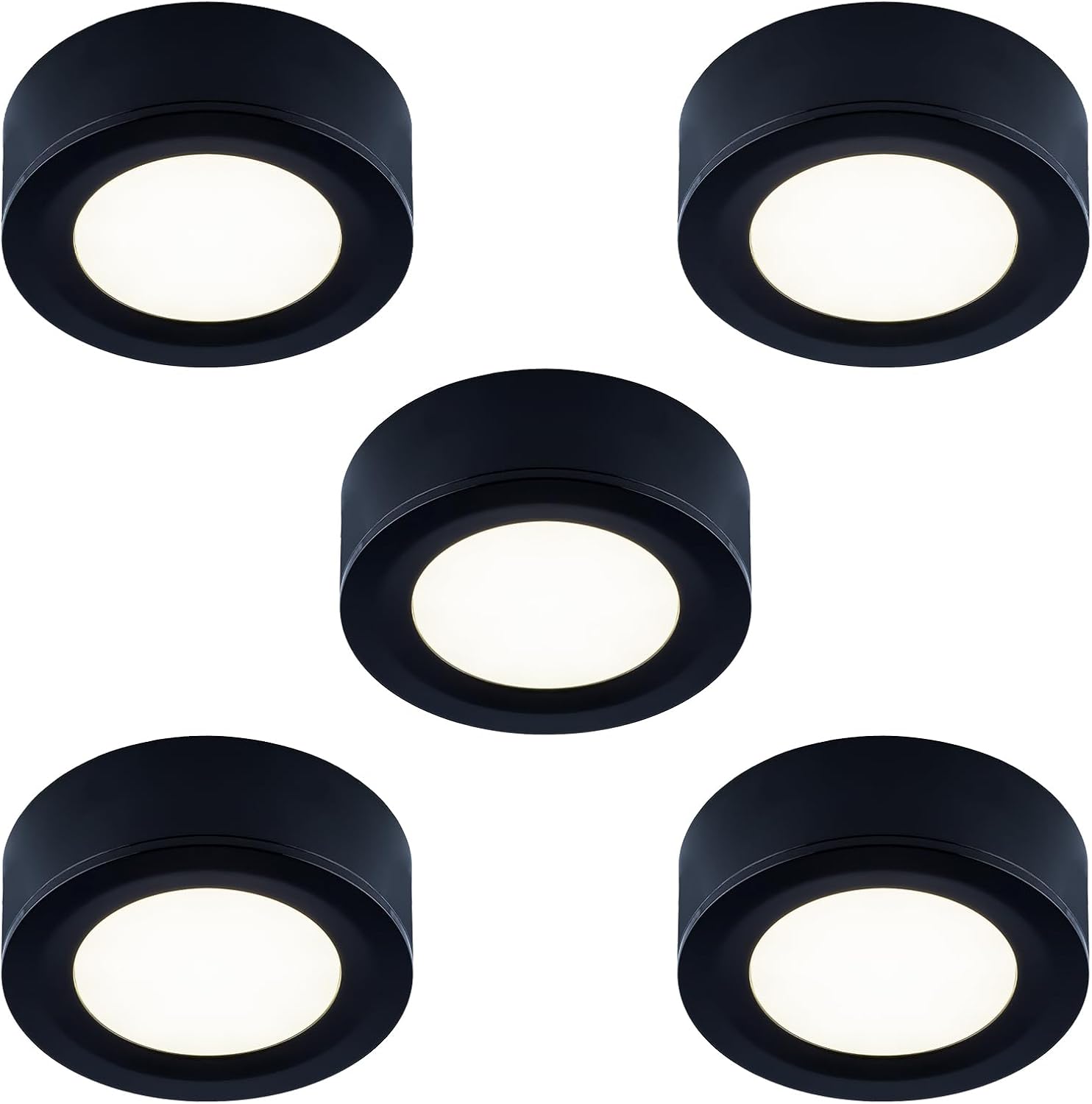 LUMILAND Wired LED Puck Lights for Kitchen and Cabinet Lighting