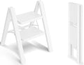 Step Stool 2 Step Ladder with Wide Pedal - Stable Foldable Step Stool