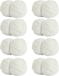 Chunky Yarn 8 Pack Cream 28yds Jumbo Bulky Chenille - Fast Knit