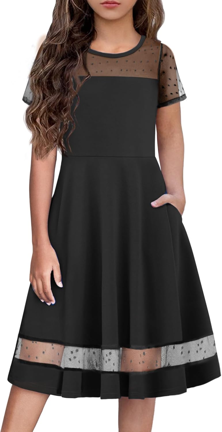 Arshiner Tween Girls Dress with Pockets for Formal Occasions