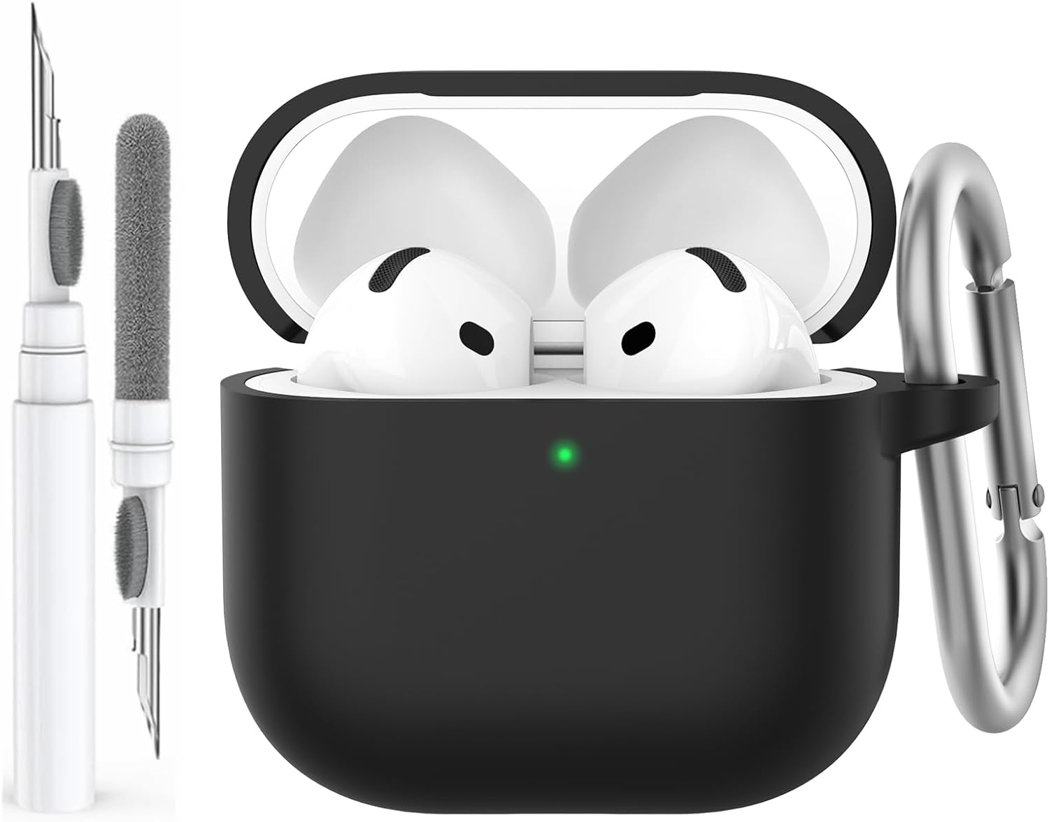 Shockproof Silicone AirPods 4 Cover with Cleaning Kit by AhaStyle