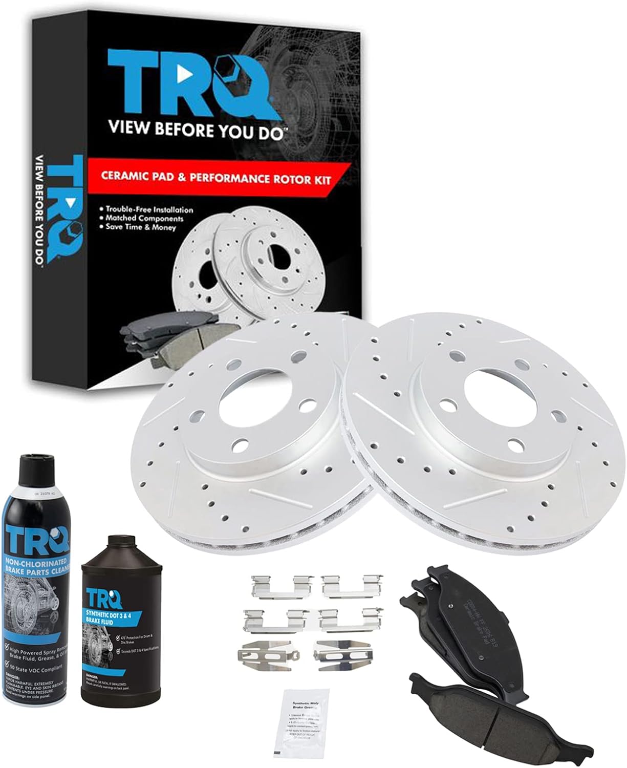 TRQ Front Performance Brake Pad & Rotor Kit for Ford Mustang