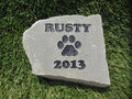 Sandblast Engraved Gray Stone Pet Memorial Headstone - Lasting Tribute