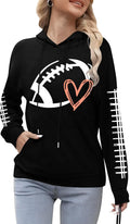 Game Day Hooded Sweatshirt Women Funny Football Graphic Shirt - Waffle