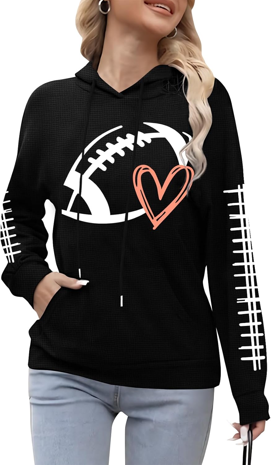 NEWWEN Funny Football Hoodie - Cozy Game Day Chic!