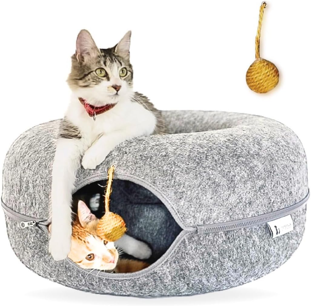 Large 24 Inch Peekaboo Cat Cave for Multiple Cats and Fun
