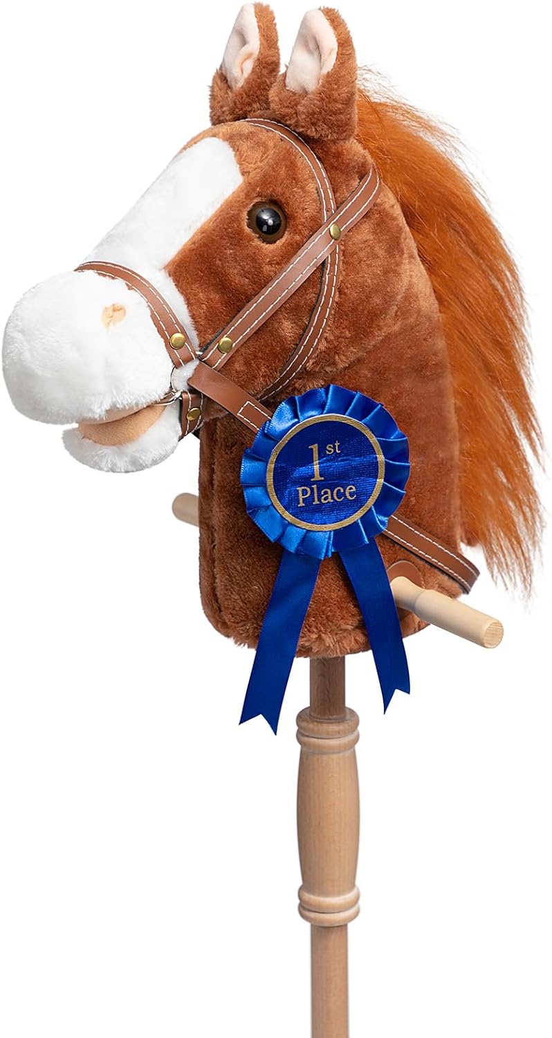 HollyHOME Stick Horse Plush with Sounds for Kids and Toddlers