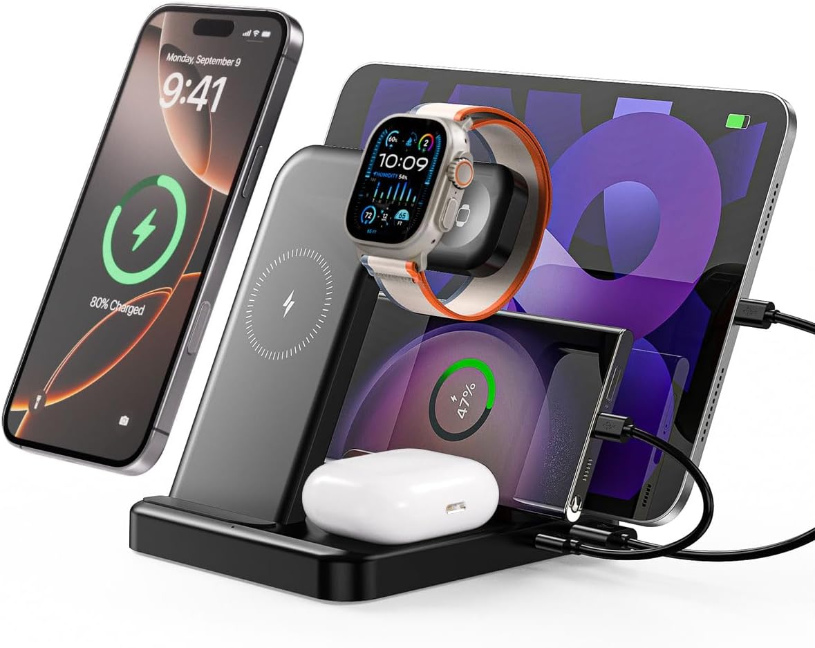 5-in-1 Charging Station for iPhones, iPads, and Apple Watch