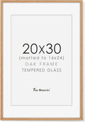 20x30 Picture Frame Rustic Oak Wood 20 x 30 Poster Frame - Real Glass