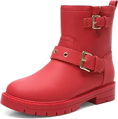 DREAM PAIRS Girls Ankle Boots Waterproof Side Zipper Booties