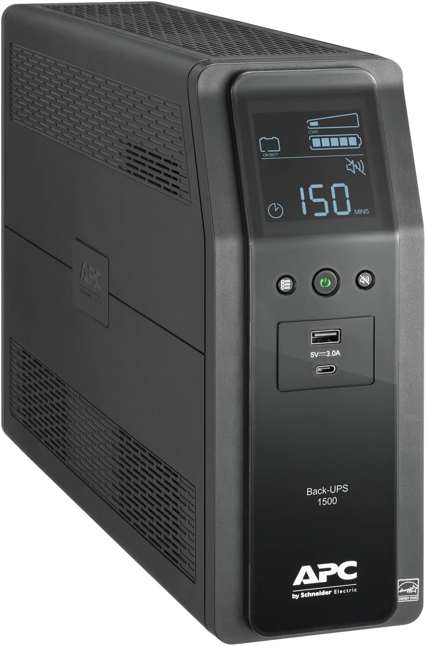 APC 1500VA UPS Battery Backup & Surge Protector for Home Use